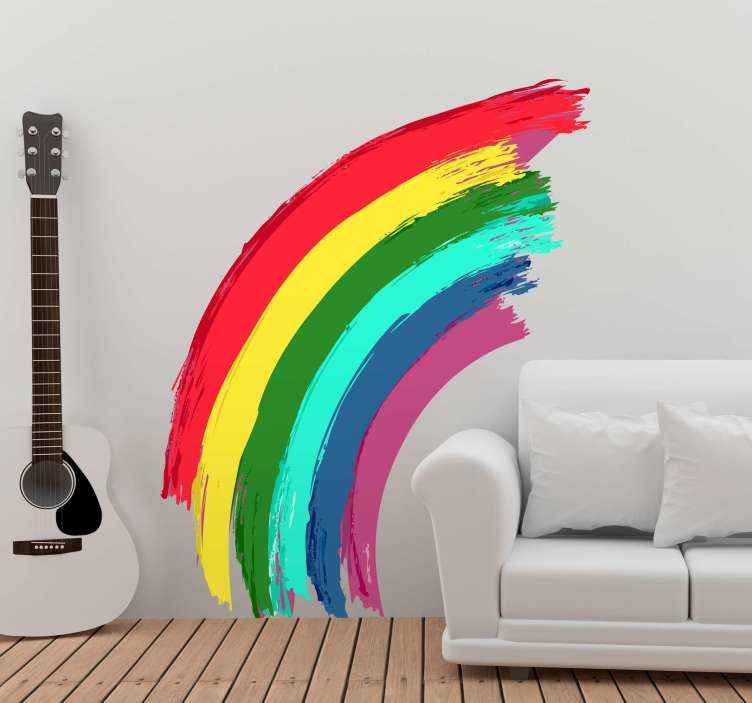 Vinilo Decorativo Golpes De Pintura De Arco Iris Rotula2