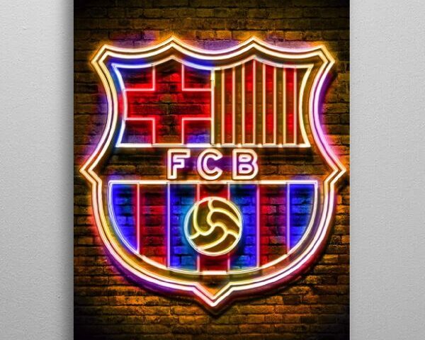 neón escudo fútbol club barcelona