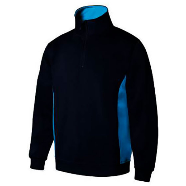 sudadera bicolor media cremallera velilla 105704