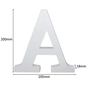 AERZETIX C55209 Letra A del Alfabeto Decorativo 205x200x18mm en Madera MDF pasatiempo Creativodecoracion de ParedCeremoniaBodacumpleanosFiesta Color Blanco 0 1