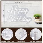 Arrinew Letrero Neon Cartel Luminoso LED Happy Birthday Luz de Neon Blanco Calido Decoracion de Fiesta de Cumpleanos 0 1