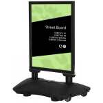 Cashdisplay Expositor Publicitario Exterior Marco 32mm Caballete de Acera Expositor Informativo con Base Rellenable 700x1000mm Negro 0