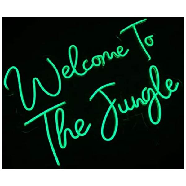 Custom LED Neon Signs Welcome to the jungle Neon Sign Green LED Neon Lights for Home Room Lamp Wall Hanging Decoration LightingW50cm 0 0