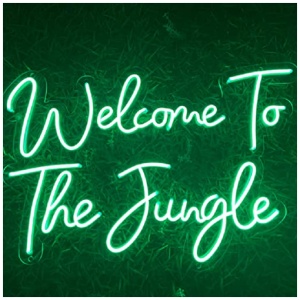 Custom LED Neon Signs Welcome to the jungle Neon Sign Green LED Neon Lights for Home Room Lamp Wall Hanging Decoration LightingW50cm 0