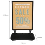 DISPLAY SALES Caballete publicidad exterior WindPro ECO Caballete publicitario OUTDOOR en formato DIN A1 Soporte para cartel A1 en negro Panel publicitario de doble cara para 2 carteles 0 0