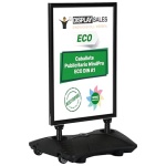 DISPLAY SALES Caballete publicidad exterior WindPro ECO Caballete publicitario OUTDOOR en formato DIN A1 Soporte para cartel A1 en negro Panel publicitario de doble cara para 2 carteles 0