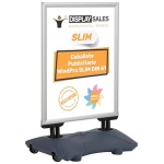 DISPLAY SALES Caballete publicidad exterior WindPro SLIM Caballete publicitario OUTDOOR en formato DIN A1 Soporte para cartel A1 en color plata Panel publicitario de doble cara para 2 carteles 0