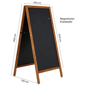 DISPLAY SALES clientes de madera 670 x 1270 mm resistente a la intemperie pizarra caballete exterior magnetica expositor de madera de haya oscura pizarra magnetica porta carteles en XXL 0 0