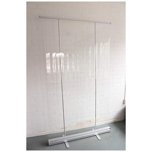 Displaysign Roll up Transparente 120x200cm Protector contra la Tos Separador de Ambientes Pantalla Plegable Paravent 0