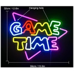 Game Time Neon Sign Para La Decoracion De La Pared Luces De Neon Mas Grandes y Geniales Para Sala De Juegos Dormitorio Habitacion De Ninos Bar En Casa Zona De Juegos Decoracion De Fiesta 0 0