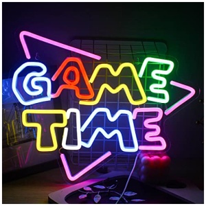 Game Time Neon Sign Para La Decoracion De La Pared Luces De Neon Mas Grandes y Geniales Para Sala De Juegos Dormitorio Habitacion De Ninos Bar En Casa Zona De Juegos Decoracion De Fiesta 0