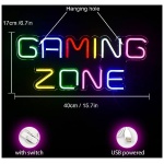 Gaming Zone Letreros de neon juegos LED de colores paredes de neon decorados con letras letreros de neon salas de juegos areas de juego agujeros para hombres regalos para jugadores ninos hombres 0 1