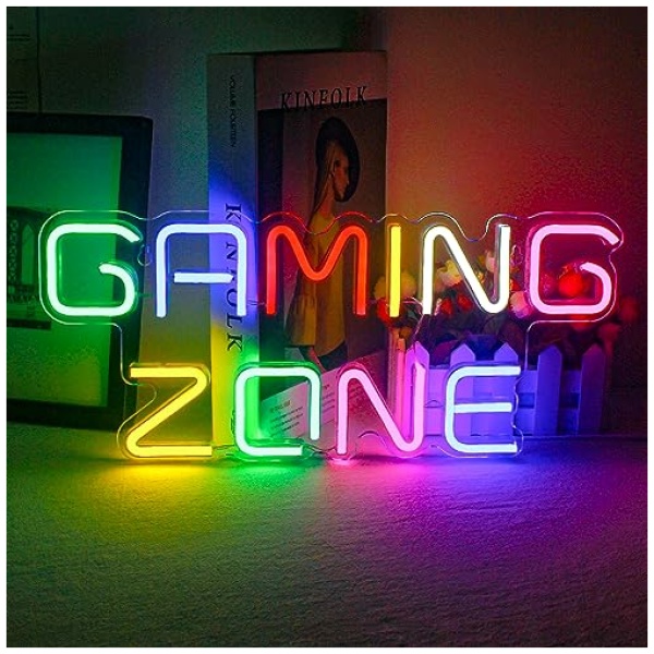 Gaming Zone Letreros de neon juegos LED de colores paredes de neon decorados con letras letreros de neon salas de juegos areas de juego agujeros para hombres regalos para jugadores ninos hombres 0