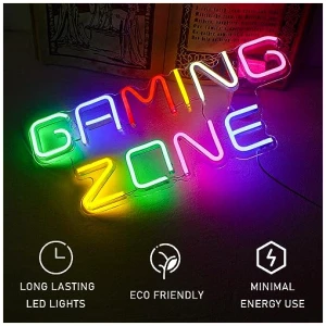 Gaming Zone Letreros de neon juegos LED de colores paredes de neon decorados con letras letreros de neon salas de juegos areas de juego agujeros para hombres regalos para jugadores ninos hombres 0 8