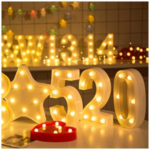 HONPHIER Numeros LED Letras Luminosas Decorativas DecoracioN Luminosa Hogar Lampara LED con numero 0 a 9 para decoracion de Fiestas de cumpleanos o Bodas 5 0 2