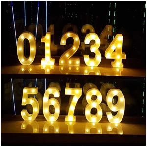 HONPHIER Numeros LED Letras Luminosas Decorativas DecoracioN Luminosa Hogar Lampara LED con numero 0 a 9 para decoracion de Fiestas de cumpleanos o Bodas 5 0 3