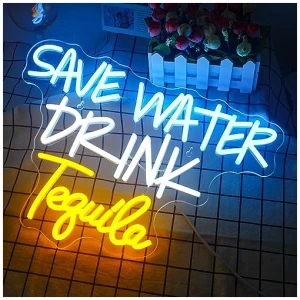 Horseneon Ahorra Agua Bebe Tequile Neon Sign Led Neon Bar Sign Letra Luz de Neon para Decoracion de Pared Bar Luz LED para Pub Inicio Bar Club Man Cave 0 1