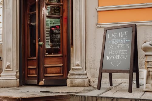 IL SETTE Expositor publicitario para restaurantes cafeterias bares y otras tiendas tope de clientes pizarra de tiza Resistente a la intemperie 122 x 65 cm 20 kg marron oscuro 0 0