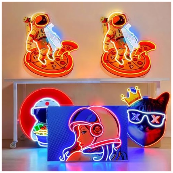 JEMESI Neon Personalizable Logo Cartel de neon personalizado con LOGO patron personalizado emoji panel luminoso LED para nombre de empresa oficina bar club estudio tienda decoracion de pared 0 1