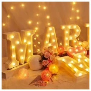 Jandei Letras LED iluminadas letra M con luz blanca calida luces led decoracion y ambiente luz nocturna bodas cumpleanos escaparates numeros y letras con luces funcionan con pilas 0 2