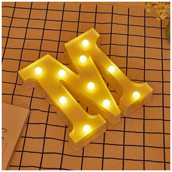 Jandei Letras LED iluminadas letra M con luz blanca calida luces led decoracion y ambiente luz nocturna bodas cumpleanos escaparates numeros y letras con luces funcionan con pilas 0