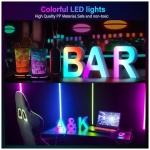 Kangtaixin Letra Luminosas Mayuscula con USB Letras de Luces LED Iluminadas Control APP Luces Etras de neon Luces de Noche para Pared Fiesta de Cumpleanos Navidad Decoracion de Boda Letras A 0 2