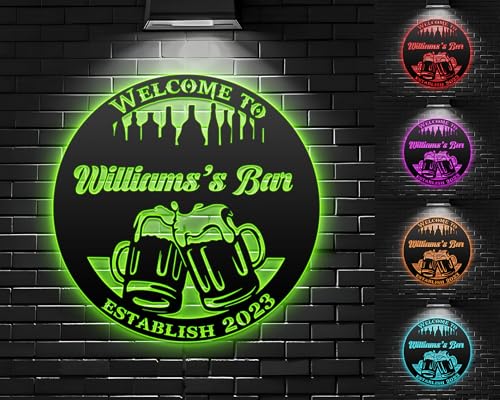 Letrero De Metal Personalizado Con Luces LED Letrero De Neon De Metal Para Barra De Cerveza Decoracion De Pub Patio Trasero Decoracion De Luz LED Para El Hogar 0