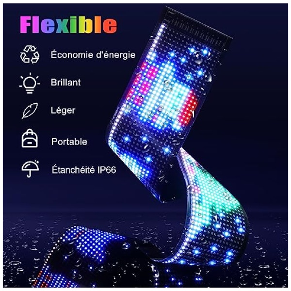 Letrero Neon 68x12cm Flexible LED Panel Pantalla LED Publicidad Exterior Letrero LED Personalizado para Decoracion Pared Negocio Navidad Regalo IdealApp ControlledConexion USB 0 2