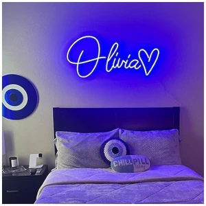 Letrero Neon Personalizado Haisic LED Nombre Letras Luces Neon Personalizadas Profesional Brillo Ajustable para la Decoracion de Cuarto Paredes Boda Fiesta Cumpleanos Bar Negocio 40 150 cm 0 0