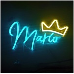 Letrero de neon led personalizado cartel personalizable con nombre Regalo Fiesta de cumpleanos Santo Bautizo Boda Dormitorio Tienda Nombre Logo Celebracion decoracion 0 2