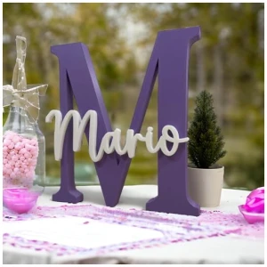 Mpzonline Letra con nombre personalizada decorativa mesas dulces comuniones decoracion habitacion letrero identificacion 0 2