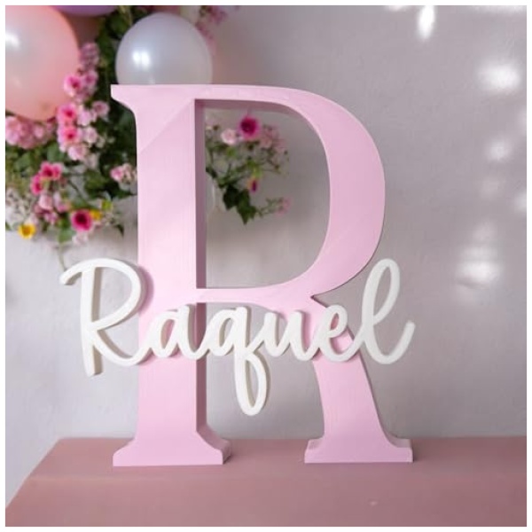 Mpzonline Letra con nombre personalizada decorativa mesas dulces comuniones decoracion habitacion letrero identificacion 0