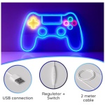 NELUX Mando Gaming Neon LED Gamer Decoracion Habitacion Luces Neon Pared Gaming Decoracion Letrero Neon Gamer Habitacion Juvenil Luz Cartel Luminoso Decorar Setup Conexion USB con Regulador 0 2