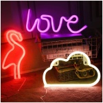 NIWWIN La letra love neonluz de letrero de neon luces de pared decorativas luces de ambiente de dormitorio decoracion de guarderia decoracion de Navidad regalo de cumpleanos3AA Bateria o USB 0 1