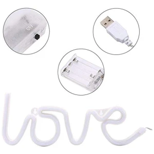 NIWWIN La letra love neonluz de letrero de neon luces de pared decorativas luces de ambiente de dormitorio decoracion de guarderia decoracion de Navidad regalo de cumpleanos3AA Bateria o USB 0 3