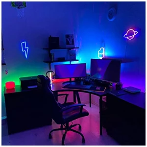 NIWWIN Neon Senal de rayoLuces de atmosferaLuces decorativas de sala de juegos fuente de alimentacion de bateria USB 3AA adecuada para habitaciones infantiles bares fiestas bodas etc 0 2