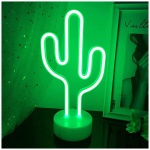 NIWWIN Neon SignCactus Neon Led luces neon decoracion luces decorativas con base pilas o usb decoraciones de navidad fiestas de cumpleanos regalos para ninos 0