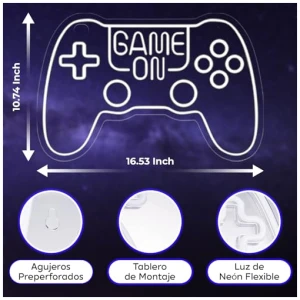 Neon GamingLampara LED Game Controller Neon Sign para Decoracion de Habitacion Gamer Luz LED Fria Segura y Duradera Perfecto para Ninos Jovenes y Adultos Apasionados por los Videojuegos 0 1