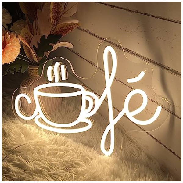 Neon mural de cafe 40 x 268 cm letra luminosa letrero decoracion de neon personalizable amor neon led para fiestas boda regalo de cumpleanos solicitud de boda de San Valentin 0 1