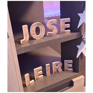 NivellPublicitari Letras Decorativas Letras Madera en PVC Letras Pared Letras Nombres Nombre Personalizado Texto Personalizado 6 x 8 cm Perfil Blanco 0 0