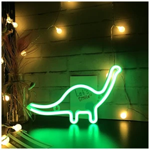 Nordstylee Luces de dinosaurio neon luces de noche LED decoracion para ninos pared fiesta de cumpleanos Navidad decoracion de habitaciones green Dinosaur 0 1