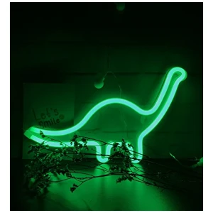 Nordstylee Luces de dinosaurio neon luces de noche LED decoracion para ninos pared fiesta de cumpleanos Navidad decoracion de habitaciones green Dinosaur 0 2