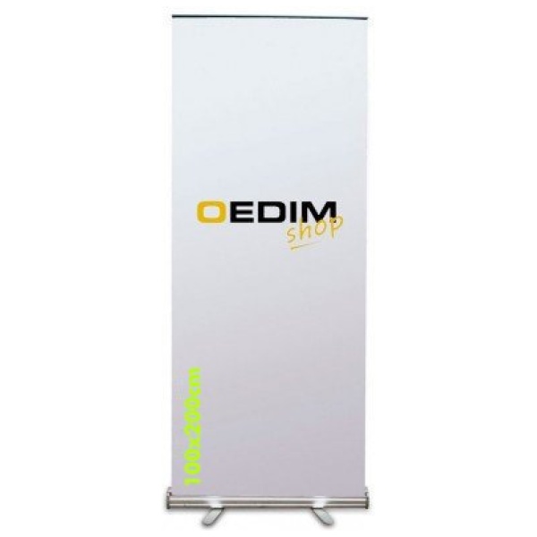 Oedim Rollup 100x200 Expositor publicitario Fabricado en Lona frontlit 420gr Impresa a Todo Color 1 Cara Rollup expositor publicitario enrrollable 0 0