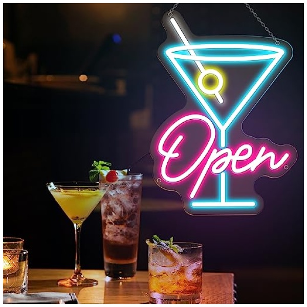 Open Cocktails Letras Luminosas Decorativas Neon personalizado 288 40cm Neon LED Lumin Decoracion de Pared Luz de Neon Decoracion para Fiestas Cumpleanos Graduaciones DecorAlimentacion USB 0 3