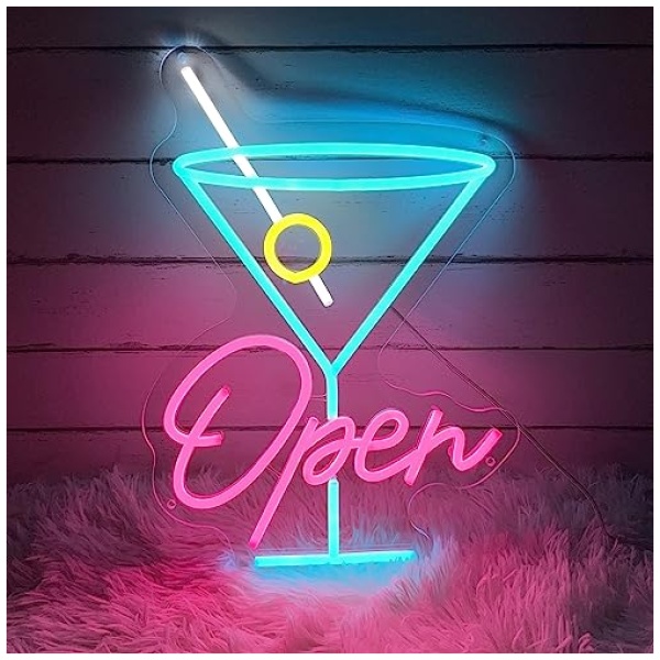 Open Cocktails Letras Luminosas Decorativas Neon personalizado 288 40cm Neon LED Lumin Decoracion de Pared Luz de Neon Decoracion para Fiestas Cumpleanos Graduaciones DecorAlimentacion USB 0