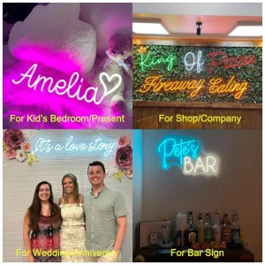 Personalizado Letrero de Neon Luminoso LED Luces de Neon Personalizado para decoracion de Pared para boda Fiesta de cumpleanos Decoracion hogarena 0 0