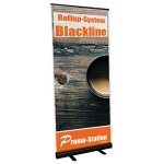 Roll Up Blackline Pantalla enrollable sin cartel sin presion enrollable de aluminio anodizado en plata incluye bolsa de transporte carteles de publicidad 100 cm de ancho 0