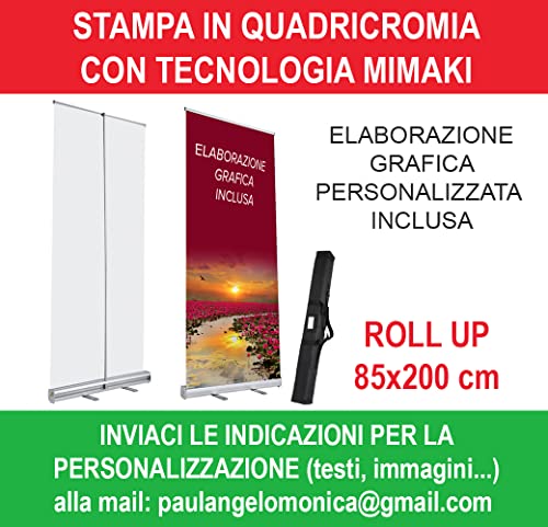 Roll Up Expositor Rollup publicitario 85 x 200 cm Banner grafico incluido 0 0