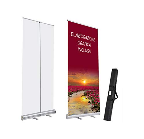 Roll Up Expositor Rollup publicitario 85 x 200 cm Banner grafico incluido 0