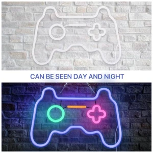 SOLIDEE Neon Gamepad Neon LED Regulable por USB Neon Gamer Decoracion de la Habitacion Luces de Neon Pared para el Dormitorio de Juegos Bar Adolescentes Ninos Regalo Decoracion de Fiesta azul 0 1